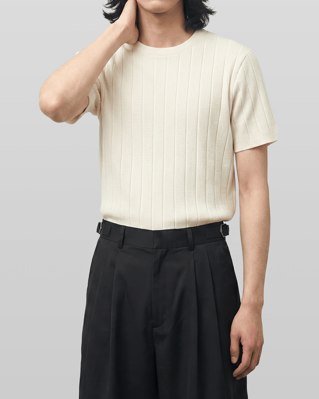 Venice Round Knit Short-Sleeve T-Shirt