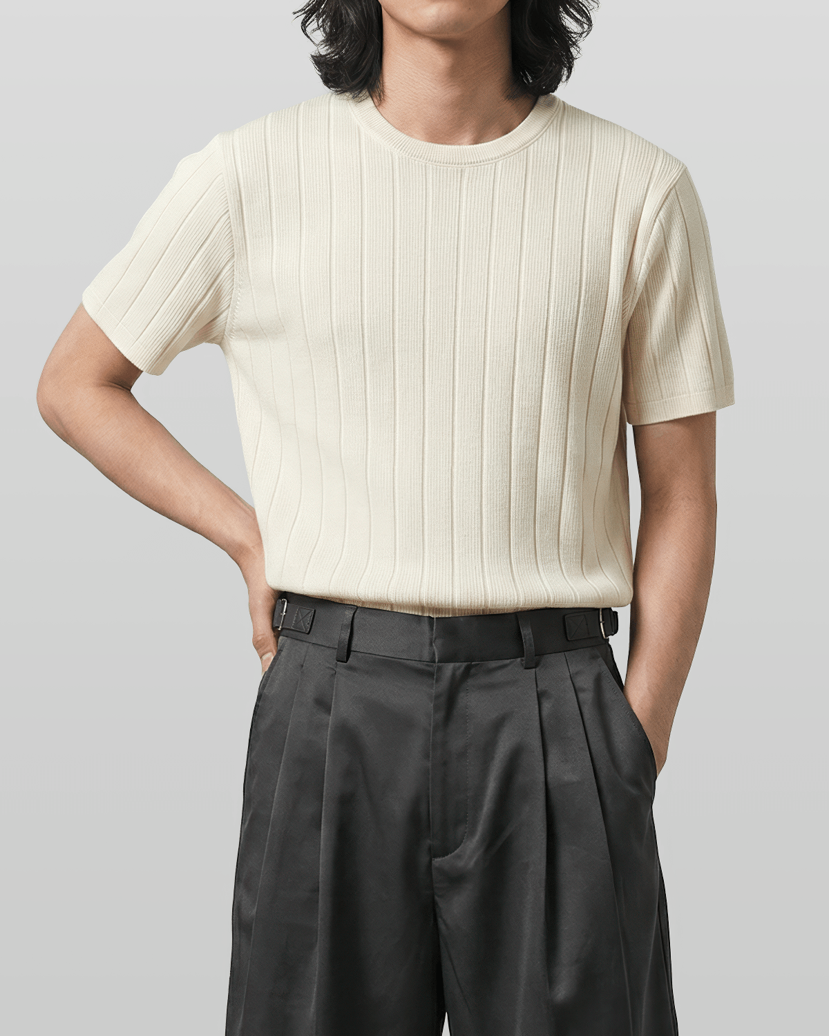 Venice Round Knit Short-Sleeve T-Shirt