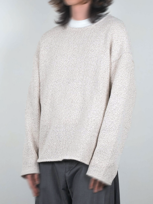 Wide Round Neck Knitted Sweater