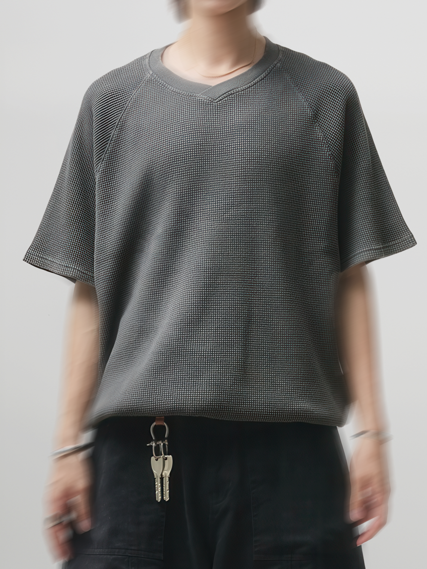 Waffle V-Neck T-Shirt