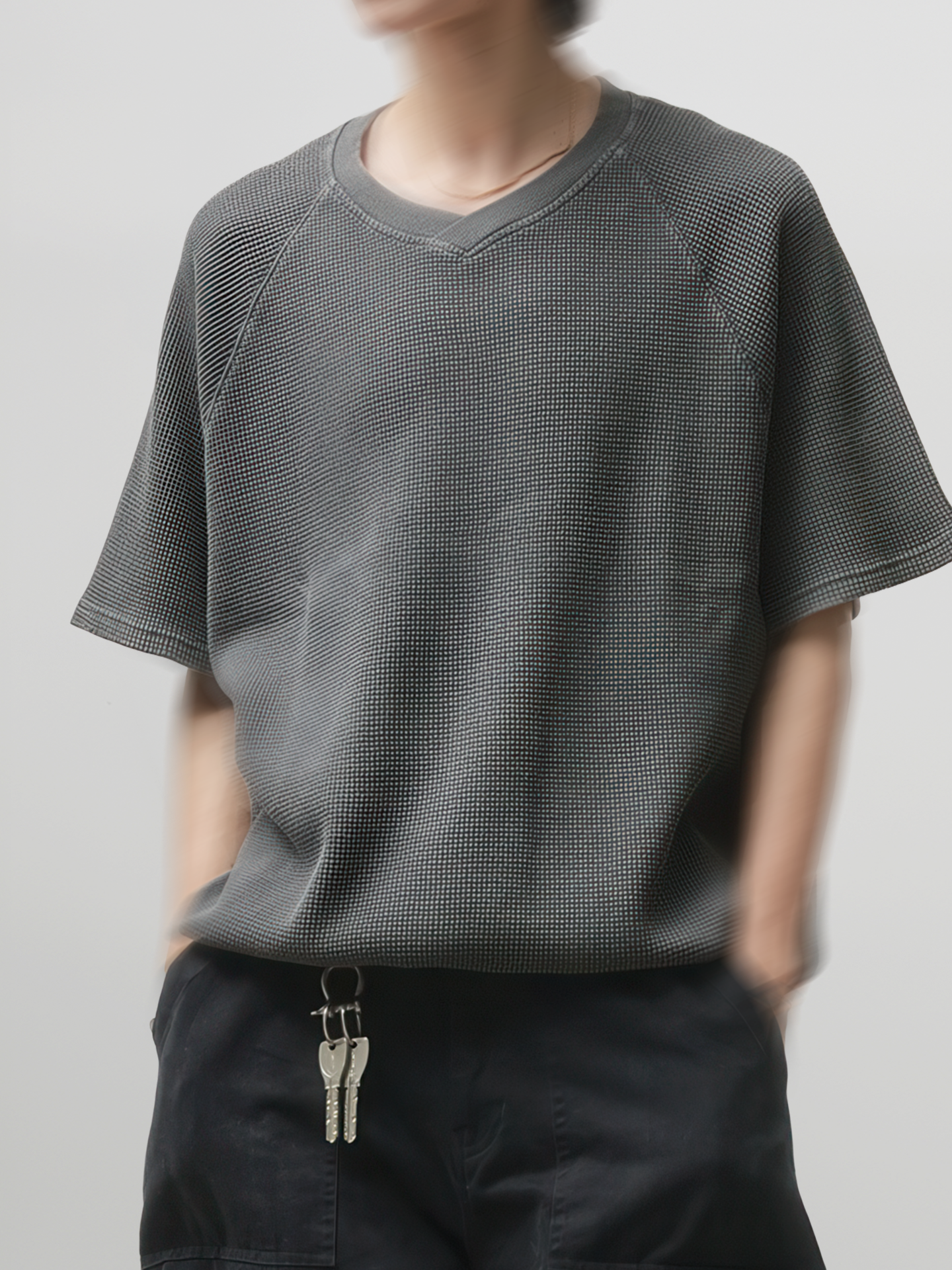 Waffle V-Neck T-Shirt