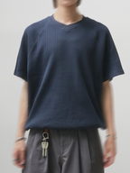 Waffle V-Neck T-Shirt gray-1 – Detail | clean essentials / relaxed fit | UNPROVEN