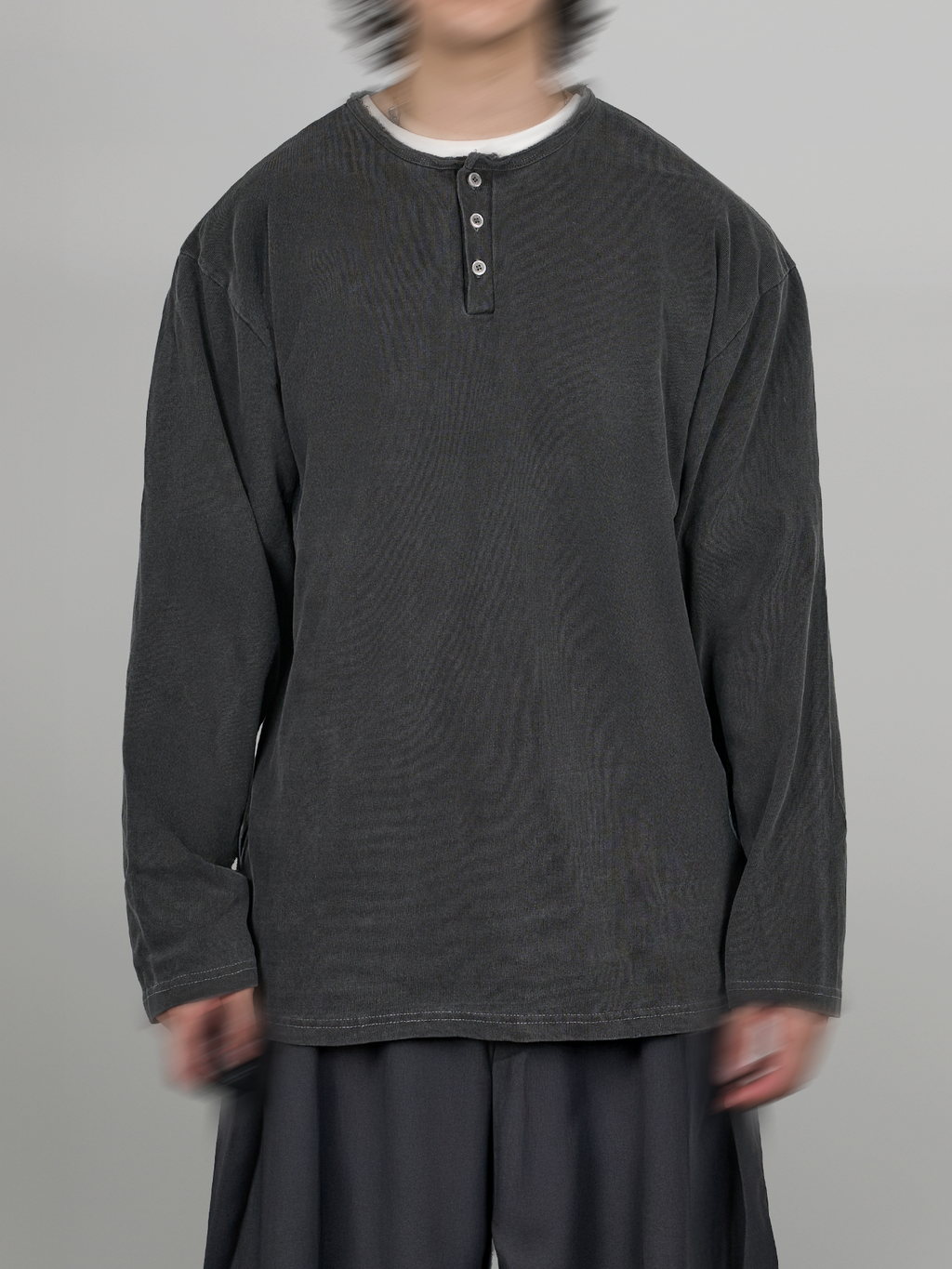 Washed Henley Neck Tee