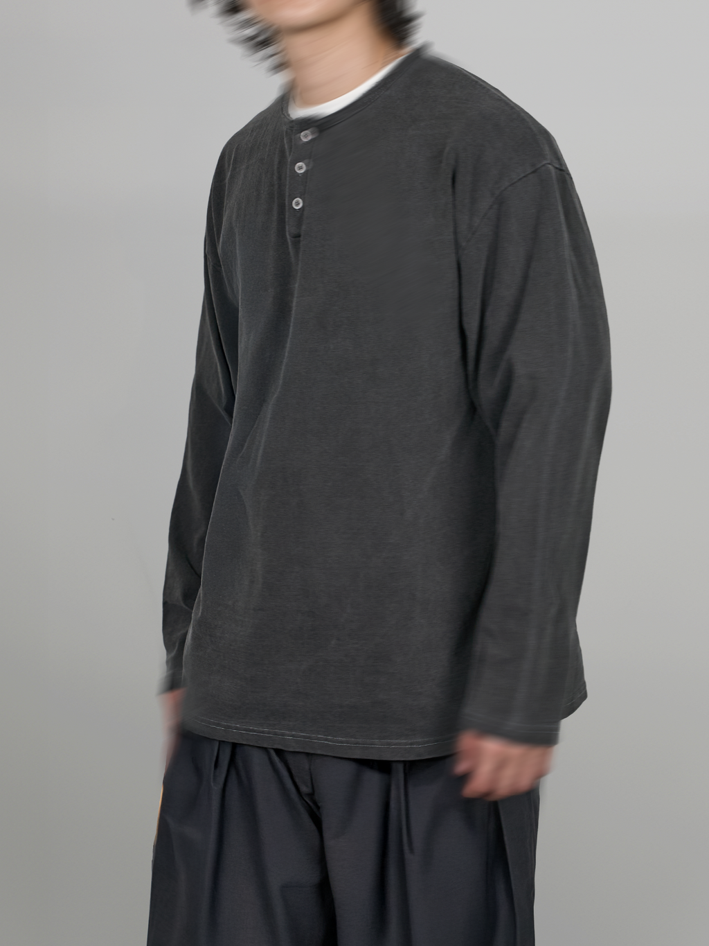 Washed Henley Neck Tee