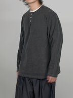 Henley Neck Tee Charcoal – Front view | clean essentials / minimalist | UNPROVEN