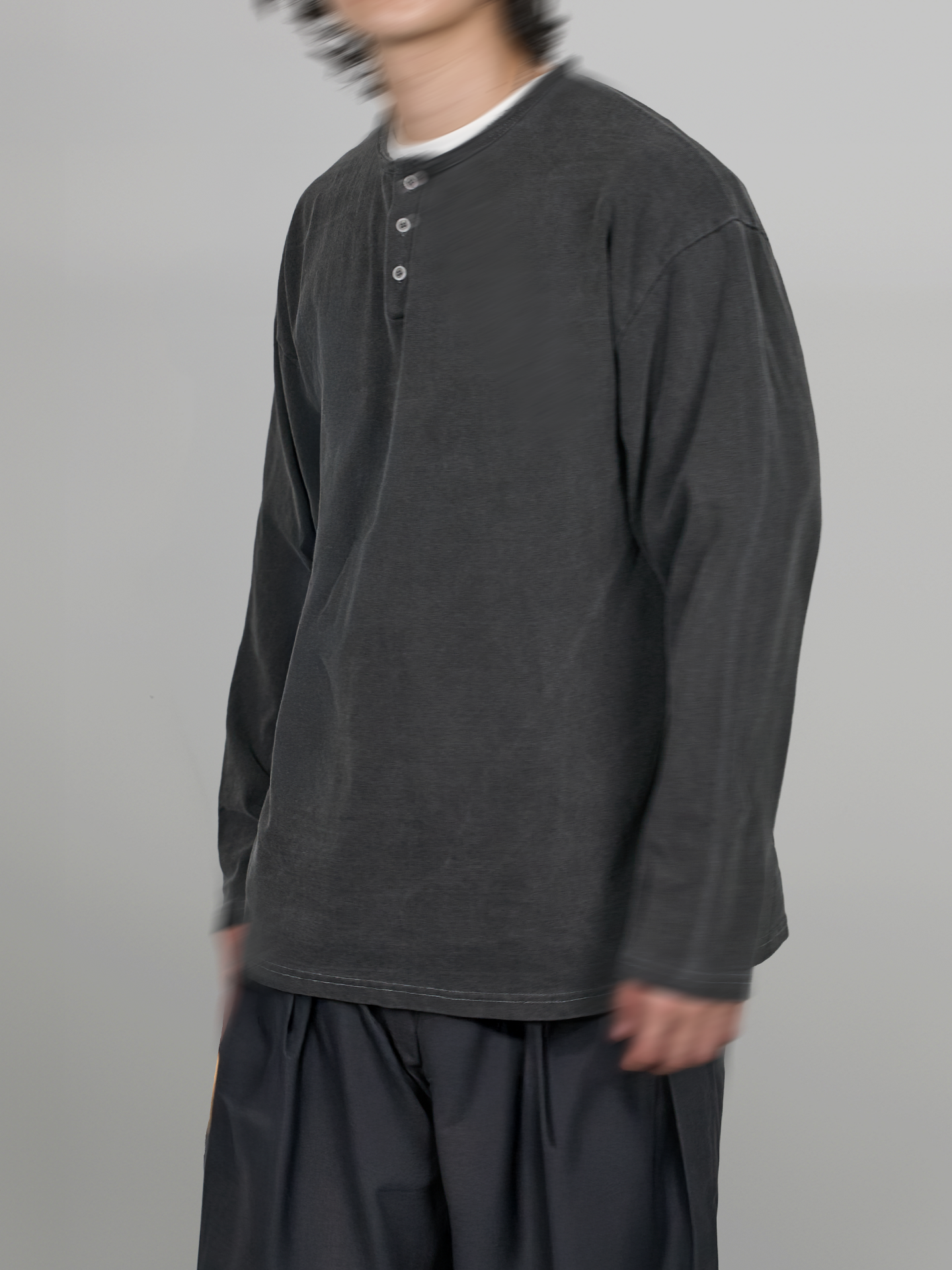 Washed Henley Neck Tee