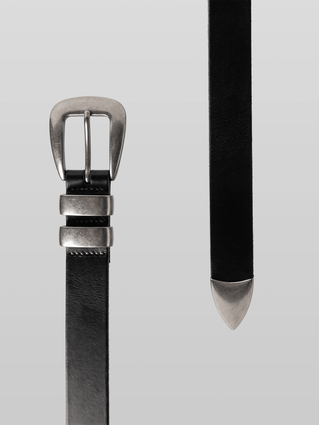 Western Leather Belt 25mm (Double Metal Loop)