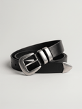 Western Leather Belt 25mm (Double Metal Loop)