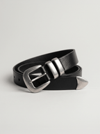 Western Leather Belt 25mm (Double Metal Loop)