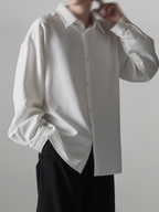 Loose-Fit Balloon Sleeve Shirt white – Front view | relaxed tailoring / semi-wide fit | UNPROVEN