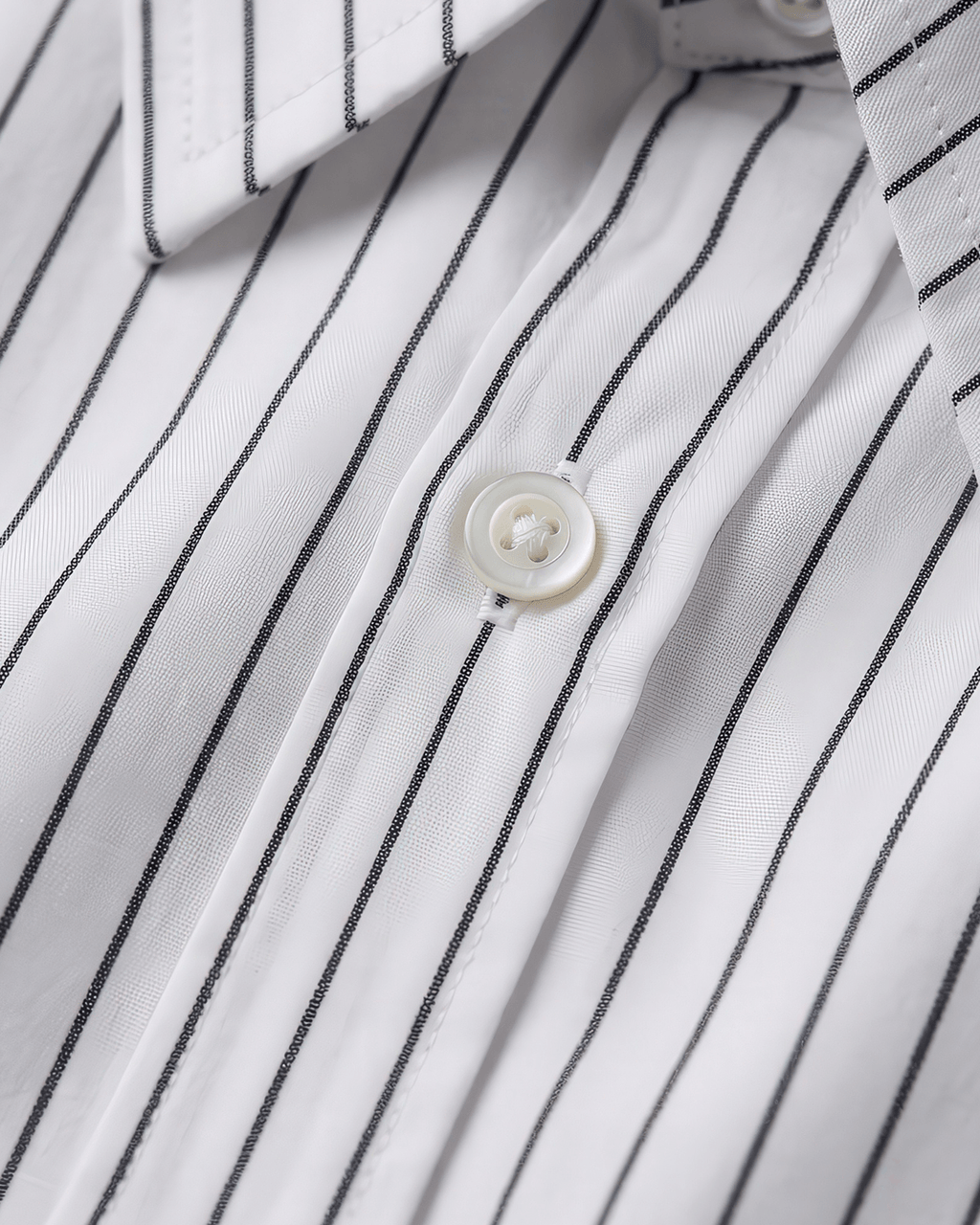 White Striped Cropped Shirt
