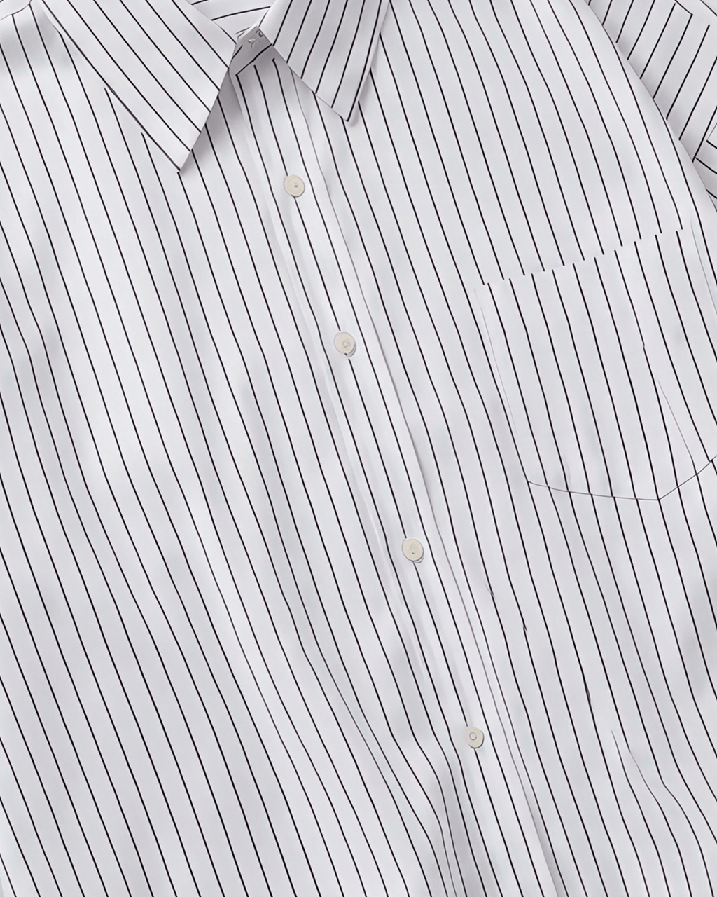 White Striped Cropped Shirt
