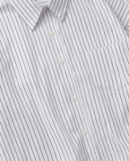 White Striped Cropped Shirt