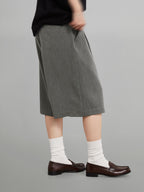 Wide Leg Bermuda Shorts black – Detail | relaxed shorts / wide-leg shorts | UNPROVEN