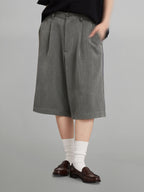 Leg Bermuda Shorts Black – Front view | clean essentials / minimalist | UNPROVEN