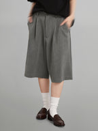 Wide Leg Bermuda Shorts black – Front view | relaxed shorts / wide-leg shorts | UNPROVEN