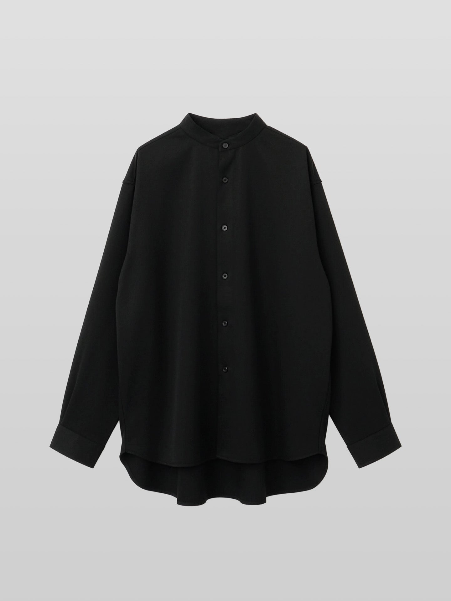 Wool-Like Collarless Shirt