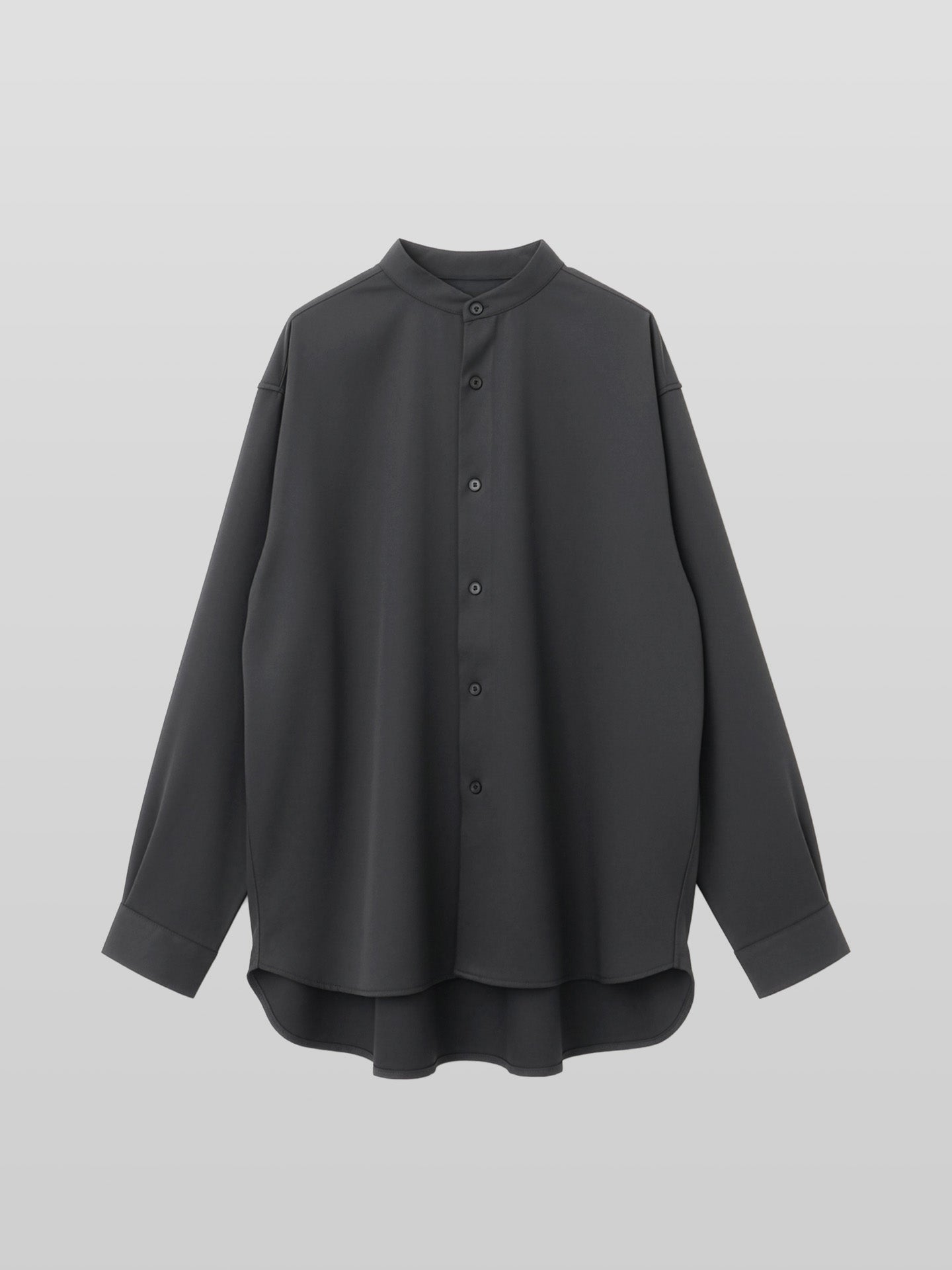 Wool-Like Collarless Shirt
