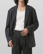 Wool-Like Striped Blazer