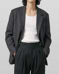 Wool-Like Striped Blazer