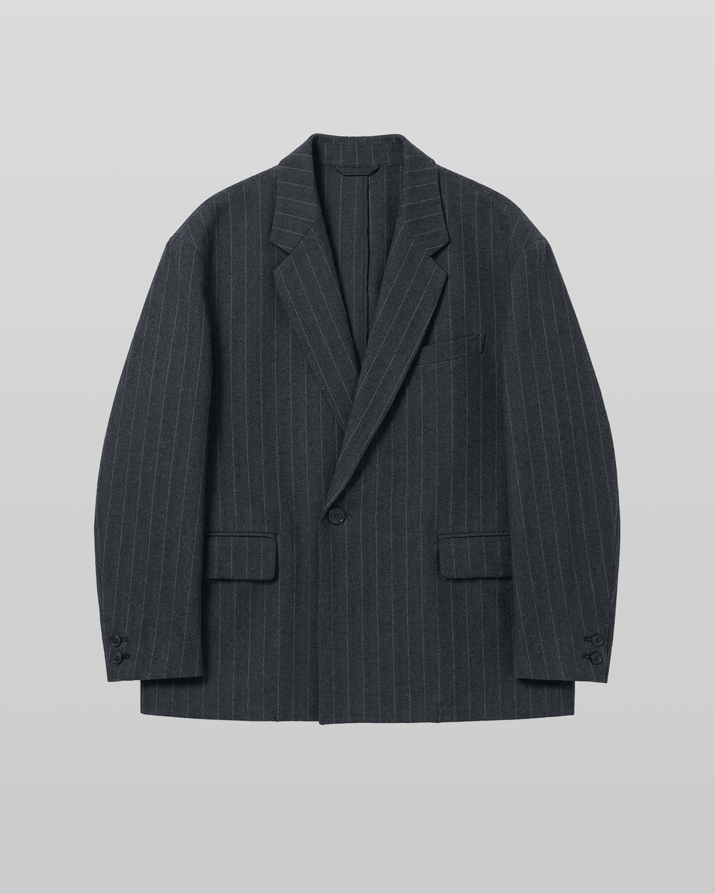 Wool-Like Striped Blazer