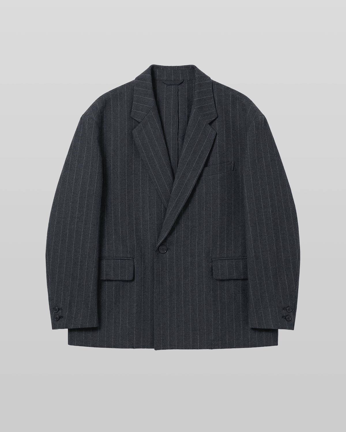 Wool-Like Striped Blazer