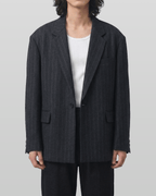 Wool-Like Striped Blazer