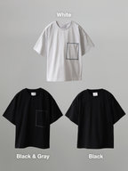 Chain-Stitched Pocket Tee black – Color swatch | clean essentials / relaxed fit | UNPROVEN