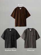 Chain-Stitched Pocket Tee black – Color swatch | clean essentials / relaxed fit | UNPROVEN