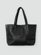 Artificial Leather Tote black – Front view | functional / minimalist carry | UNPROVEN