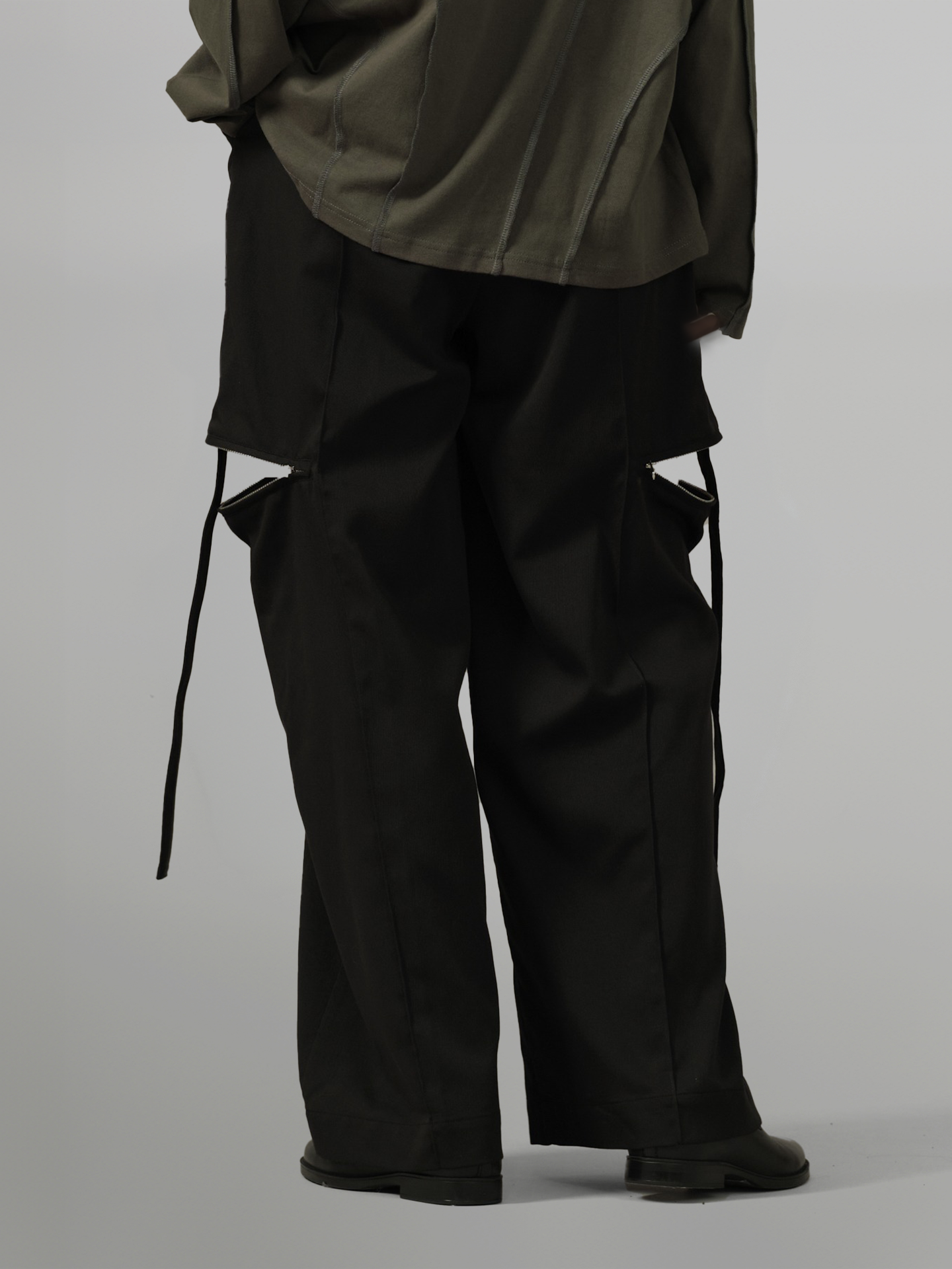 Side Zip Design Wide Pants