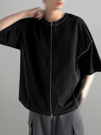 2-Way T-Shirt Black front - cleanfit minimal - UNPROVEN