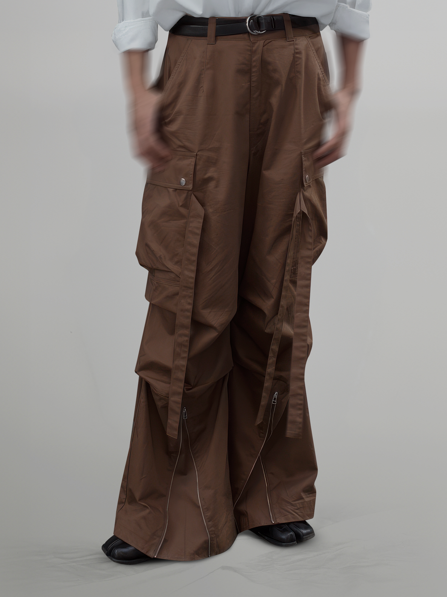 Wide Zip Cargo Pants