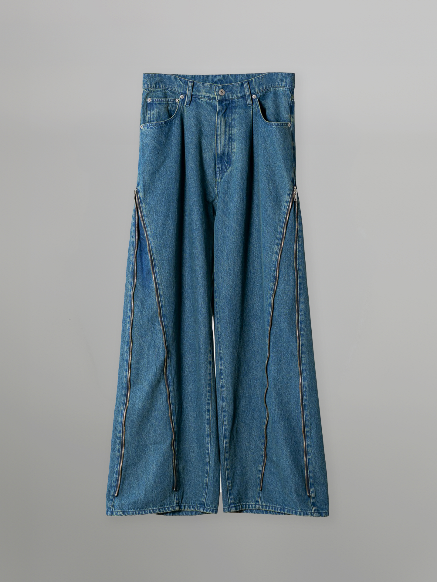 Side Zip Baggy Jeans