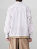 Striped Shirt Beige front - cleanfit minimal - UNPROVEN