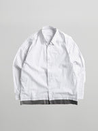 Striped Shirt Beige front - cleanfit minimal - UNPROVEN