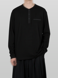 Henley Neck Pocket T-Shirt
