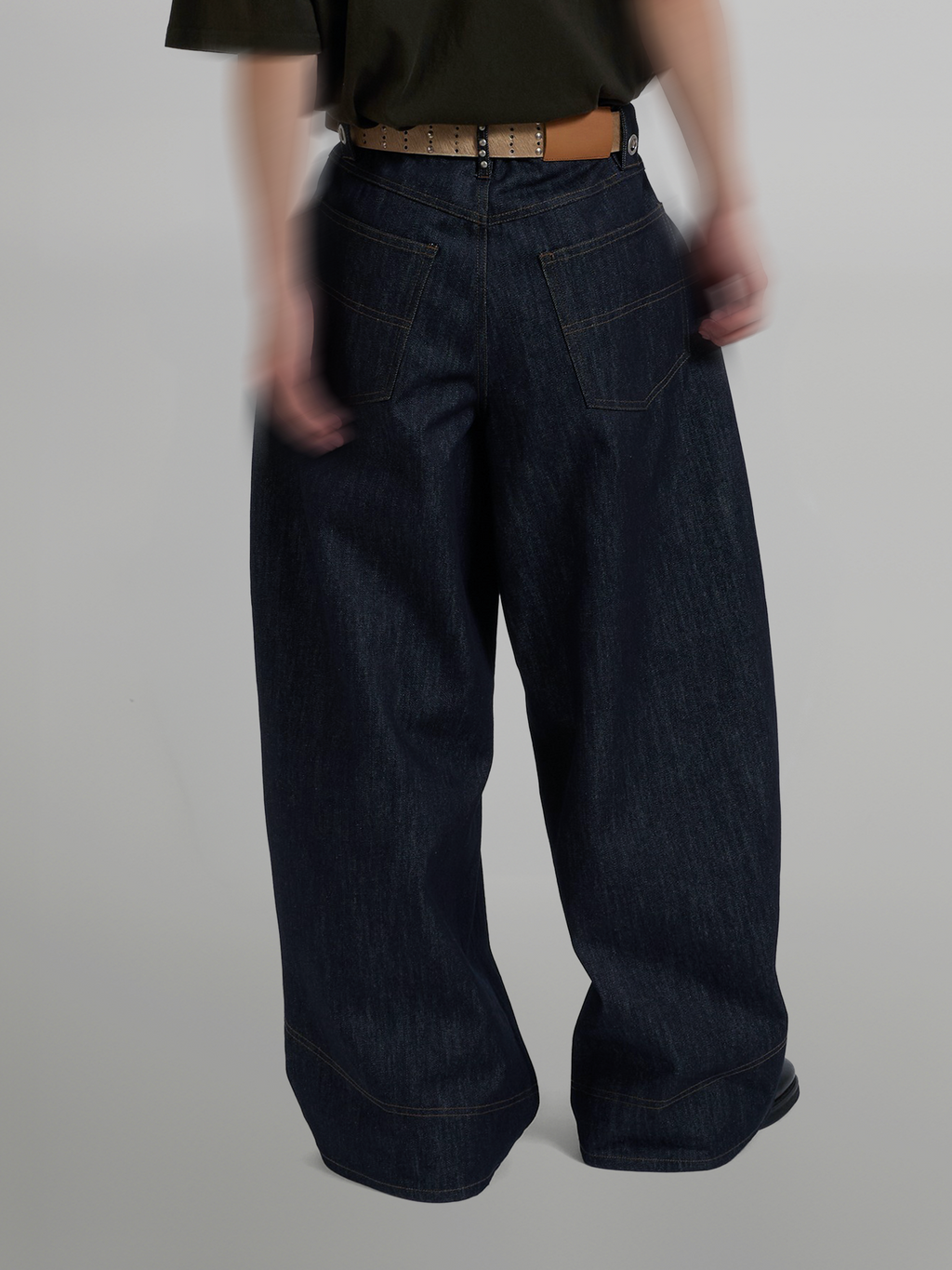 Silver Studded Baggy Denim Jeans