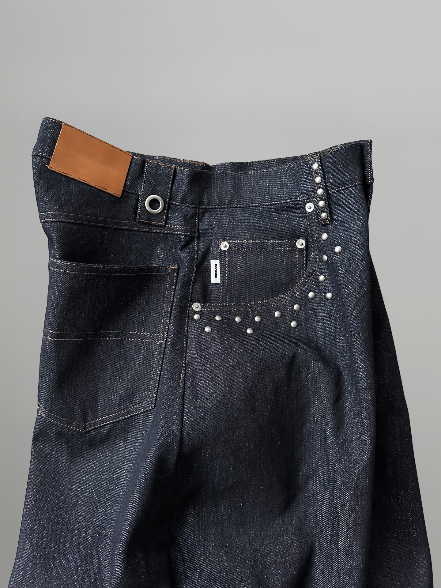 Silver Studded Baggy Denim Jeans