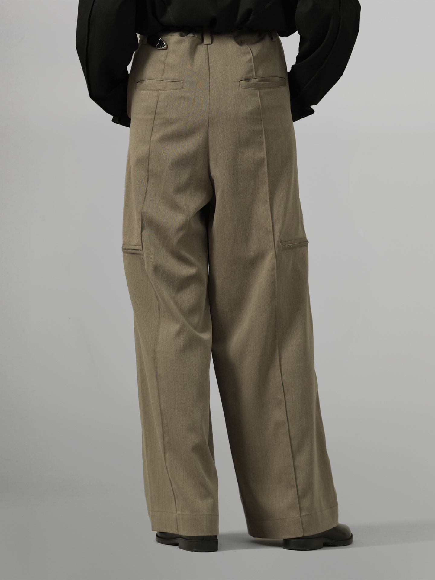 Side Zip Design Wide Pants