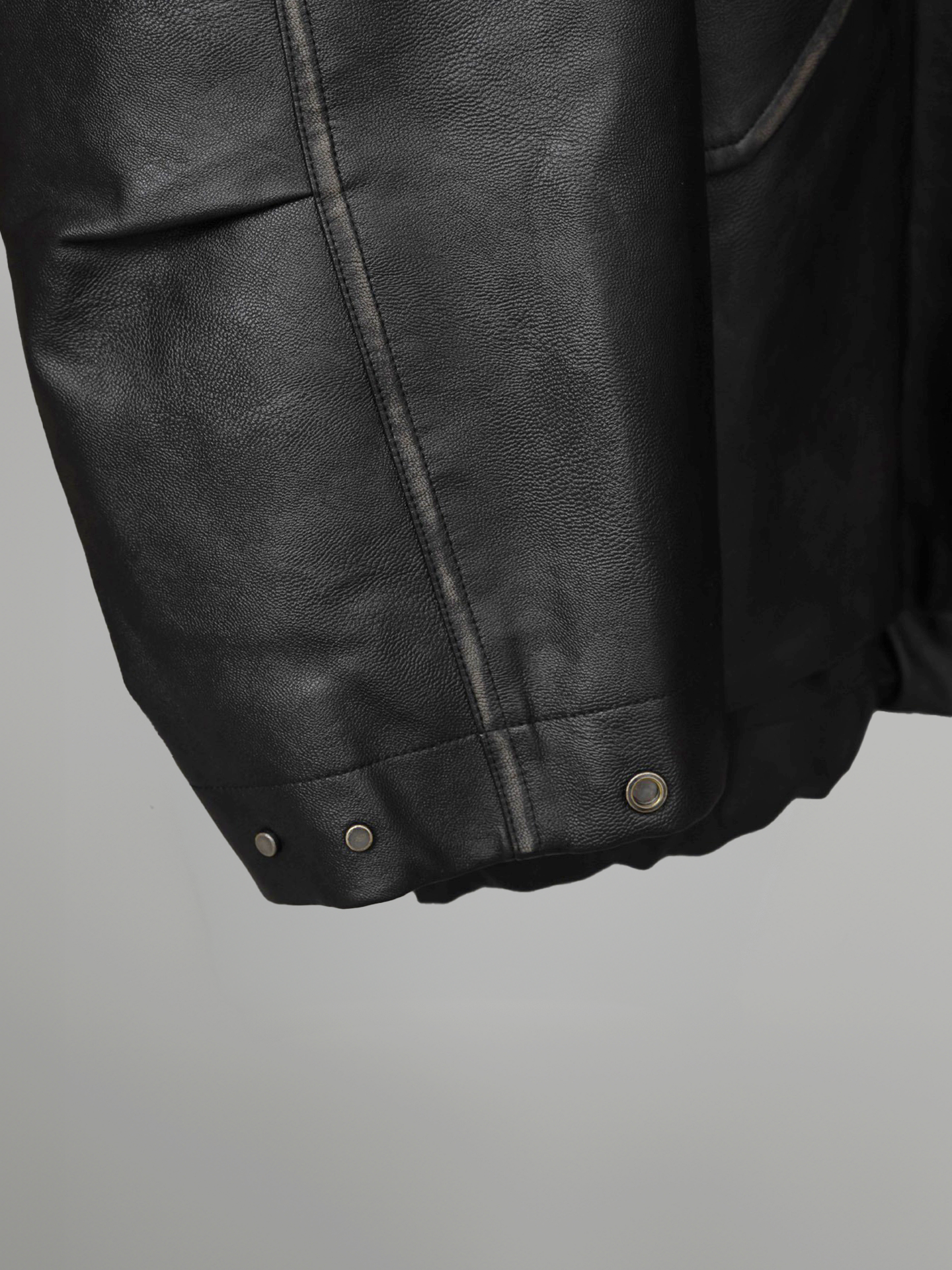 Artificial Grain Military Jacket