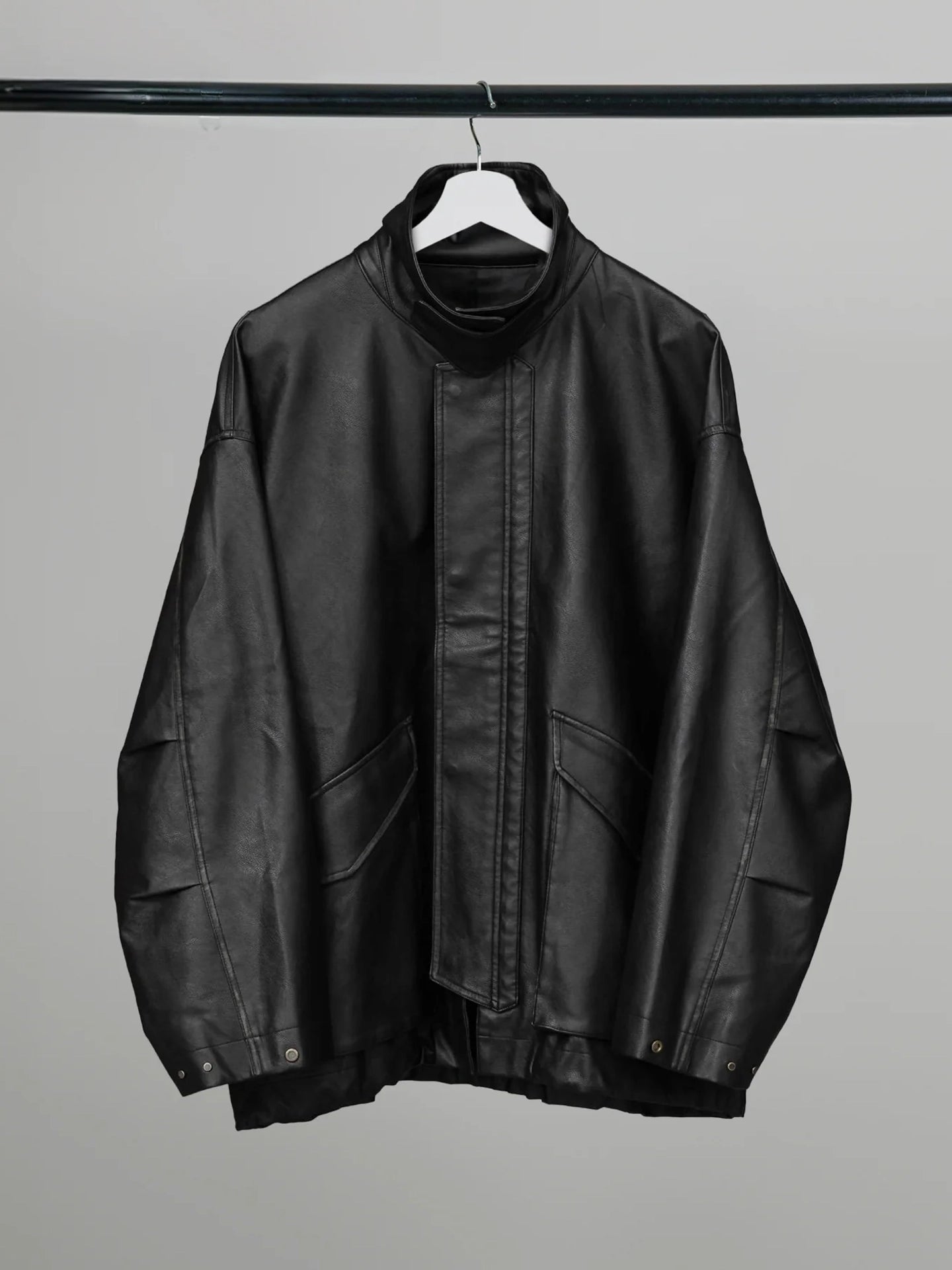 Artificial Grain Military Jacket