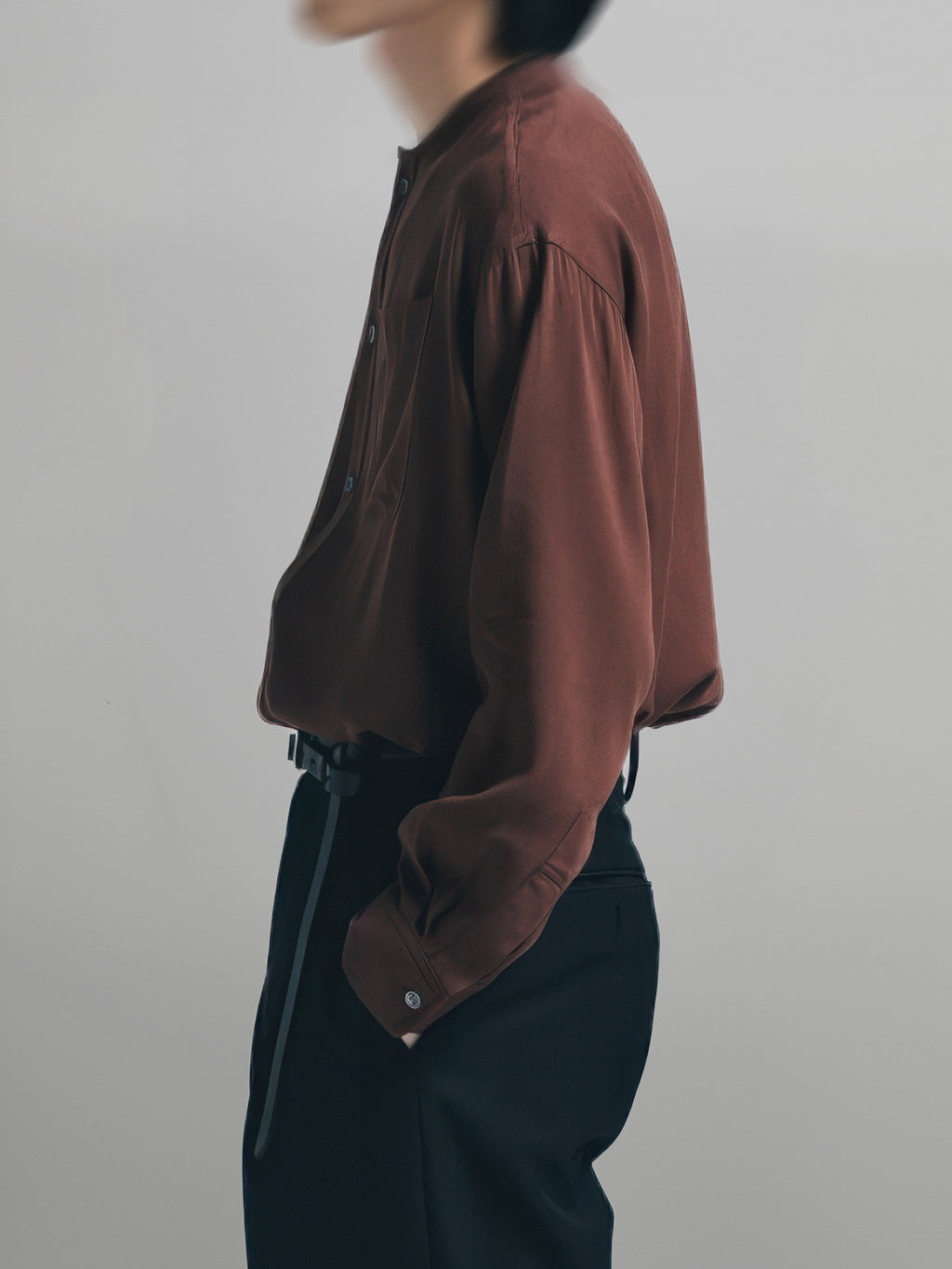 Loose-Fit Collarless Shirt