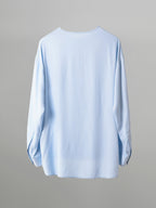 Loose-Fit Cropped Shirt brown – Detail | relaxed tailoring / semi-wide fit | UNPROVEN
