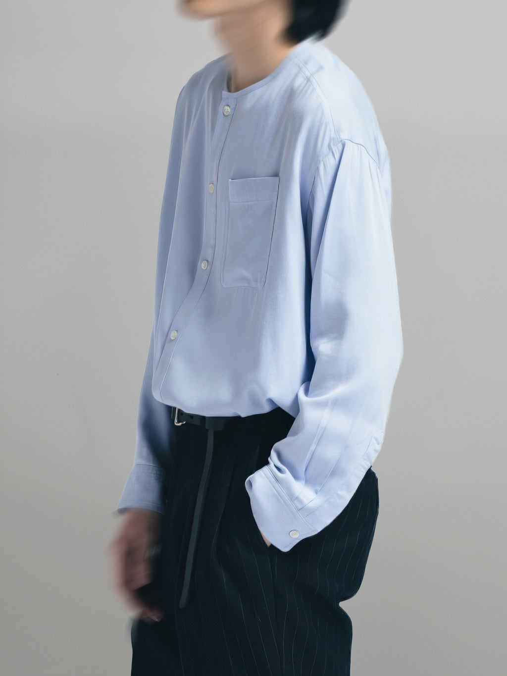 Loose-Fit Collarless Shirt