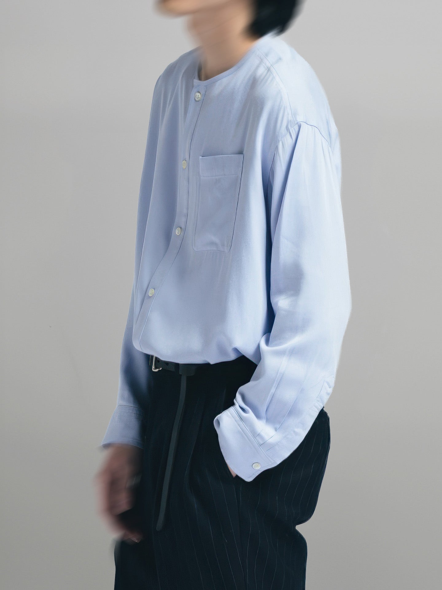 Loose-Fit Collarless Shirt