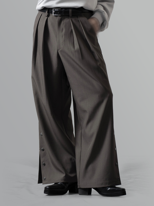 Side Button Wide Pants