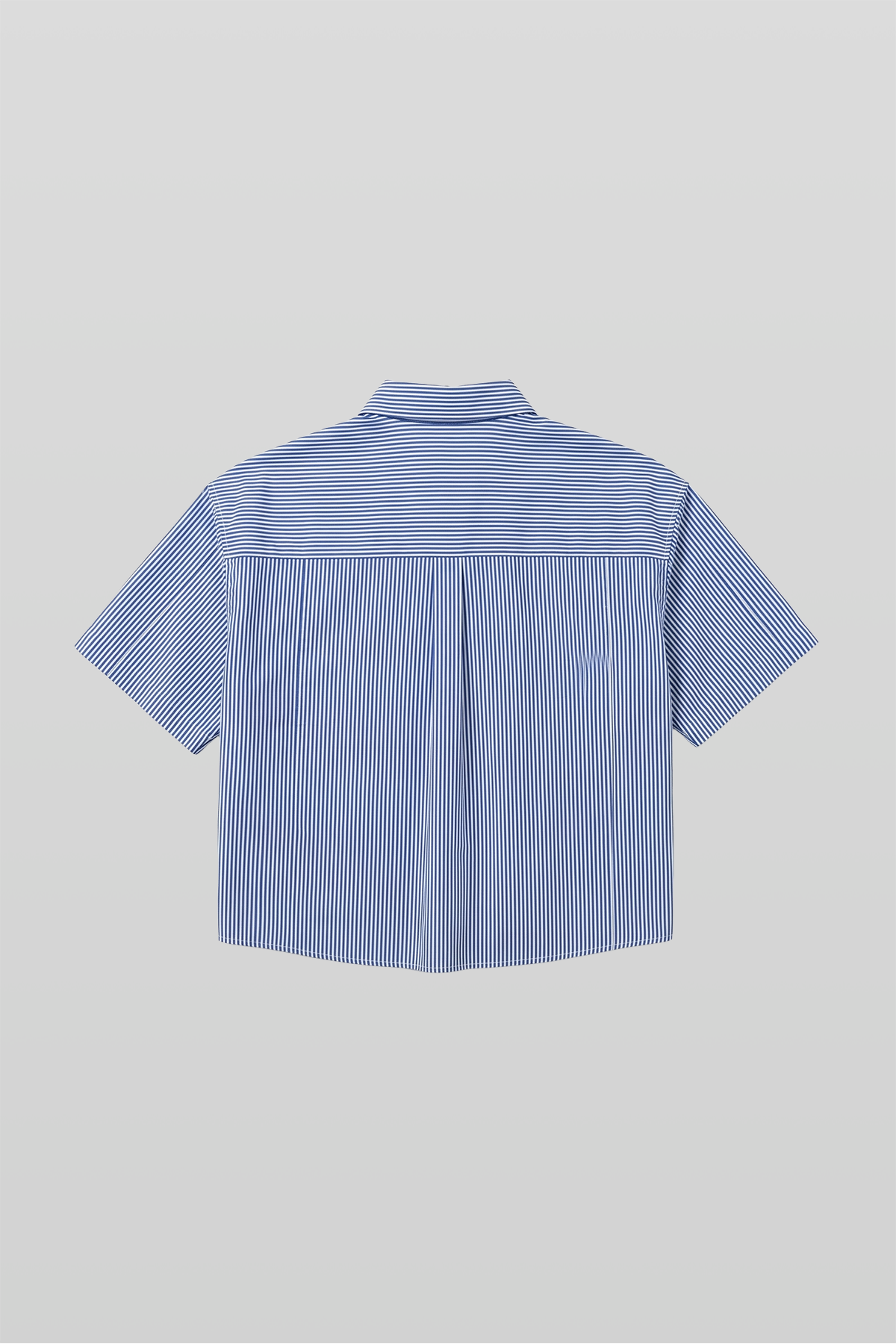 Navy Striped Cropped Shirt