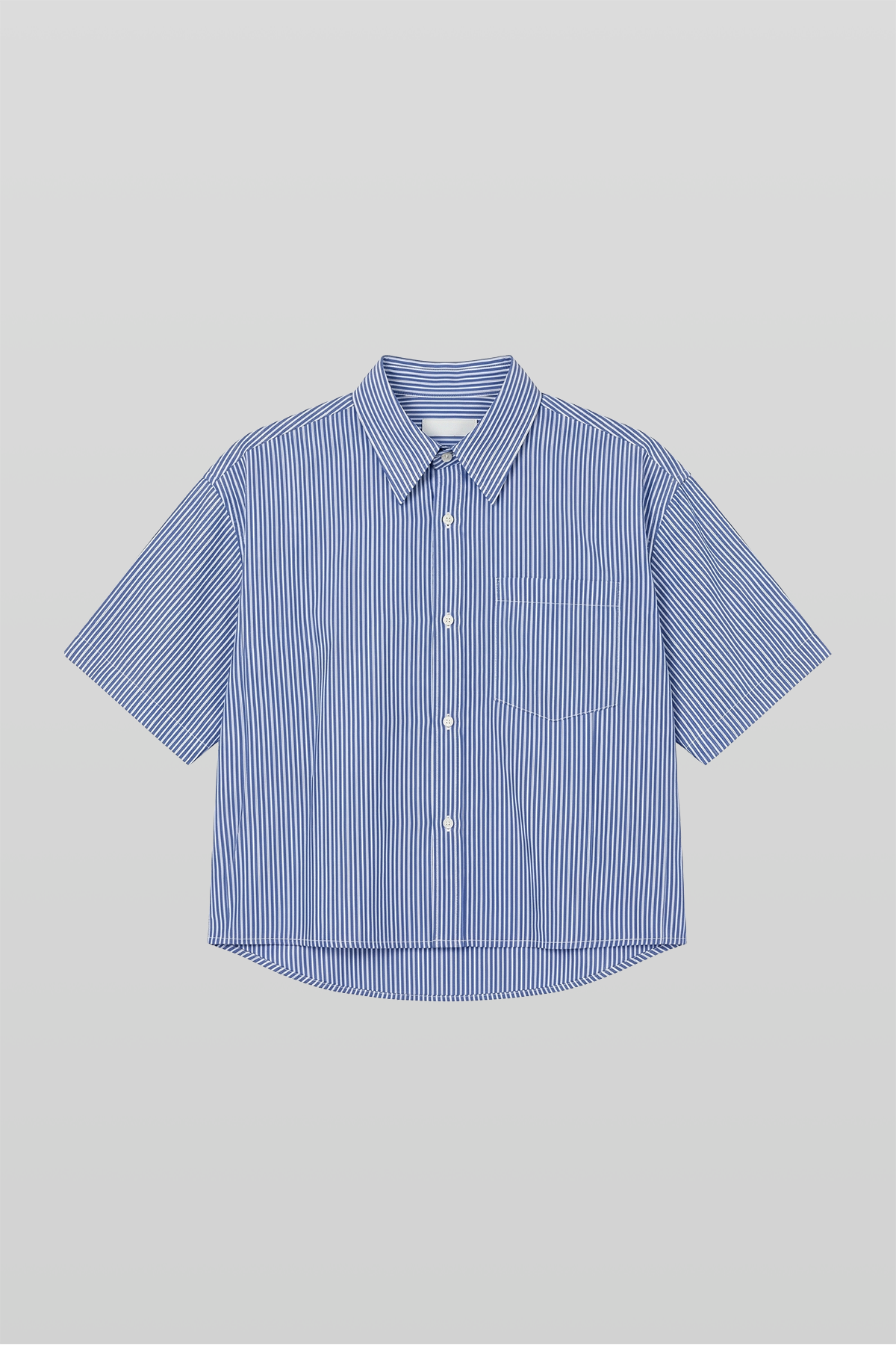 Navy Striped Cropped Shirt