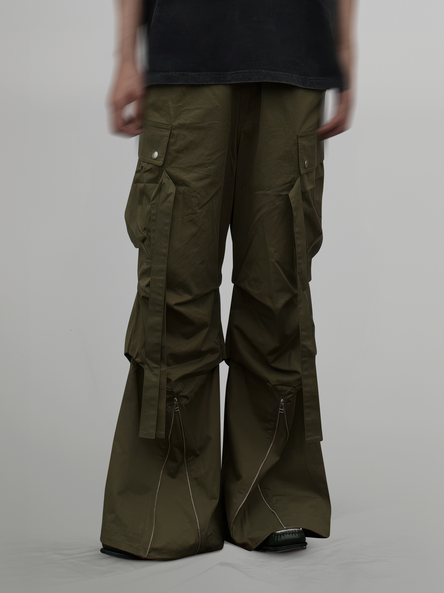 Wide Zip Cargo Pants